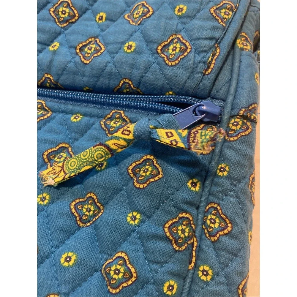 Victoria Hill Quilted Diaper Overnight Tote Large Travel Bag Cotton Blue Paisley - Picture 12 of 16